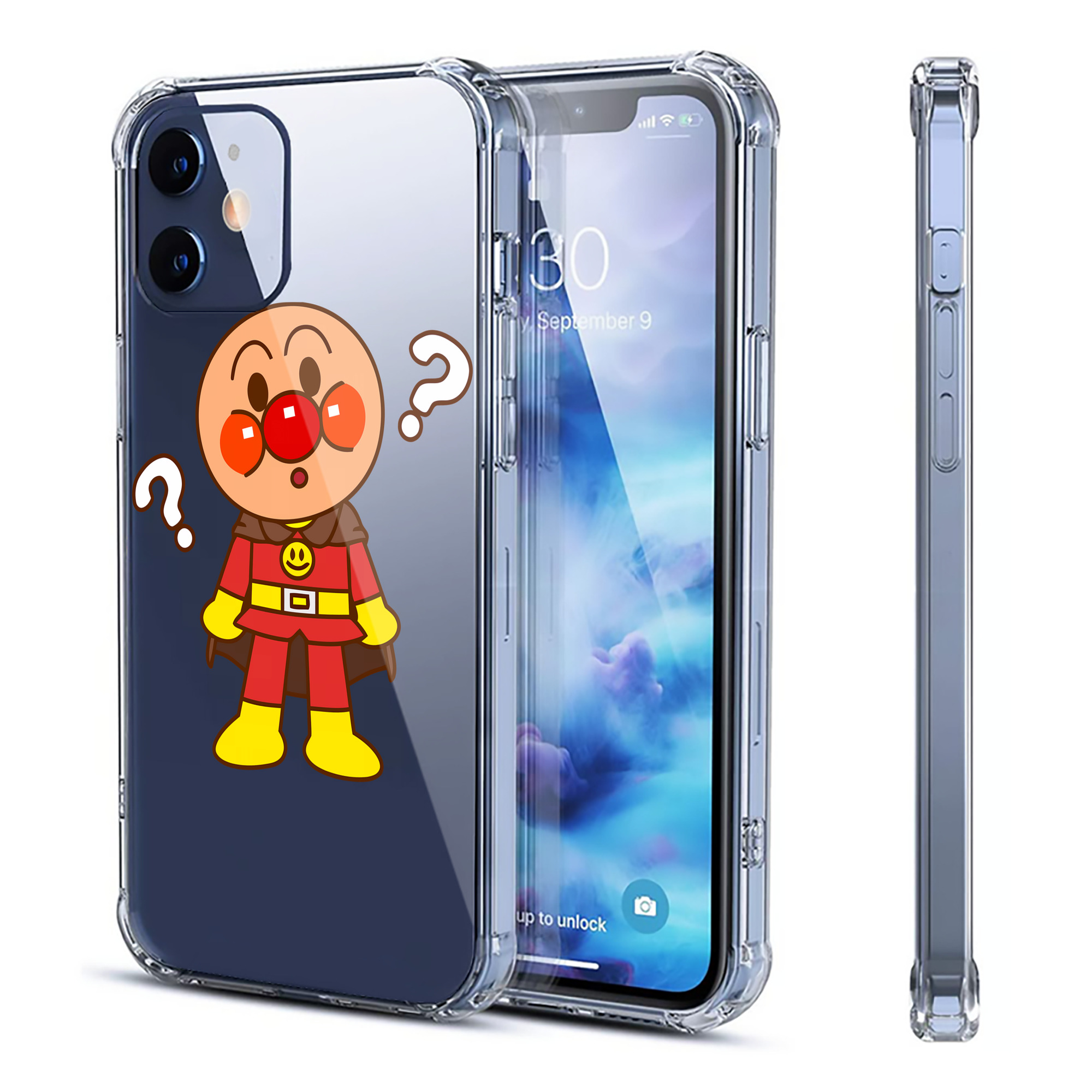 （画像用） アンパンマン Anpanman 【iPhone 12シリーズ対応】透明スマホケース（クリアソフトケース）